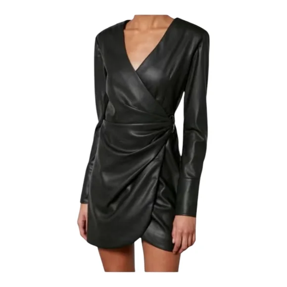 winter formal dresses fashion nova Strapless Faux Leather Mini Dress – Cotton Candy LA main image 0
